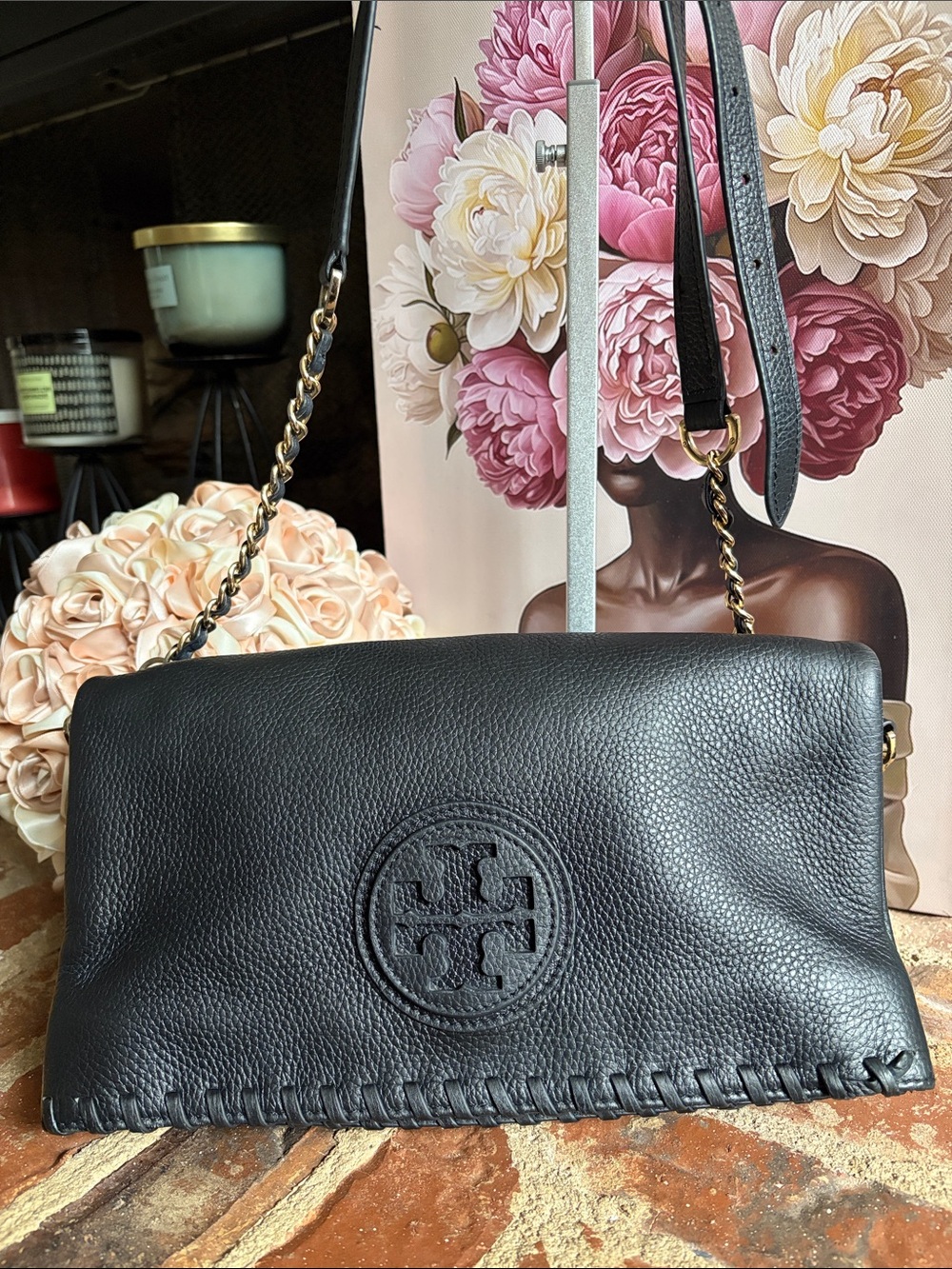 Tory Burch Marion foldover crossbody bag (Black) - Picture 2 of 10